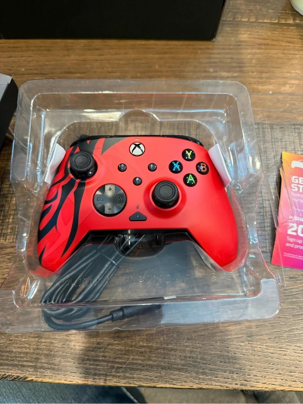 Wired Controller - Red with Black Tribal Accent